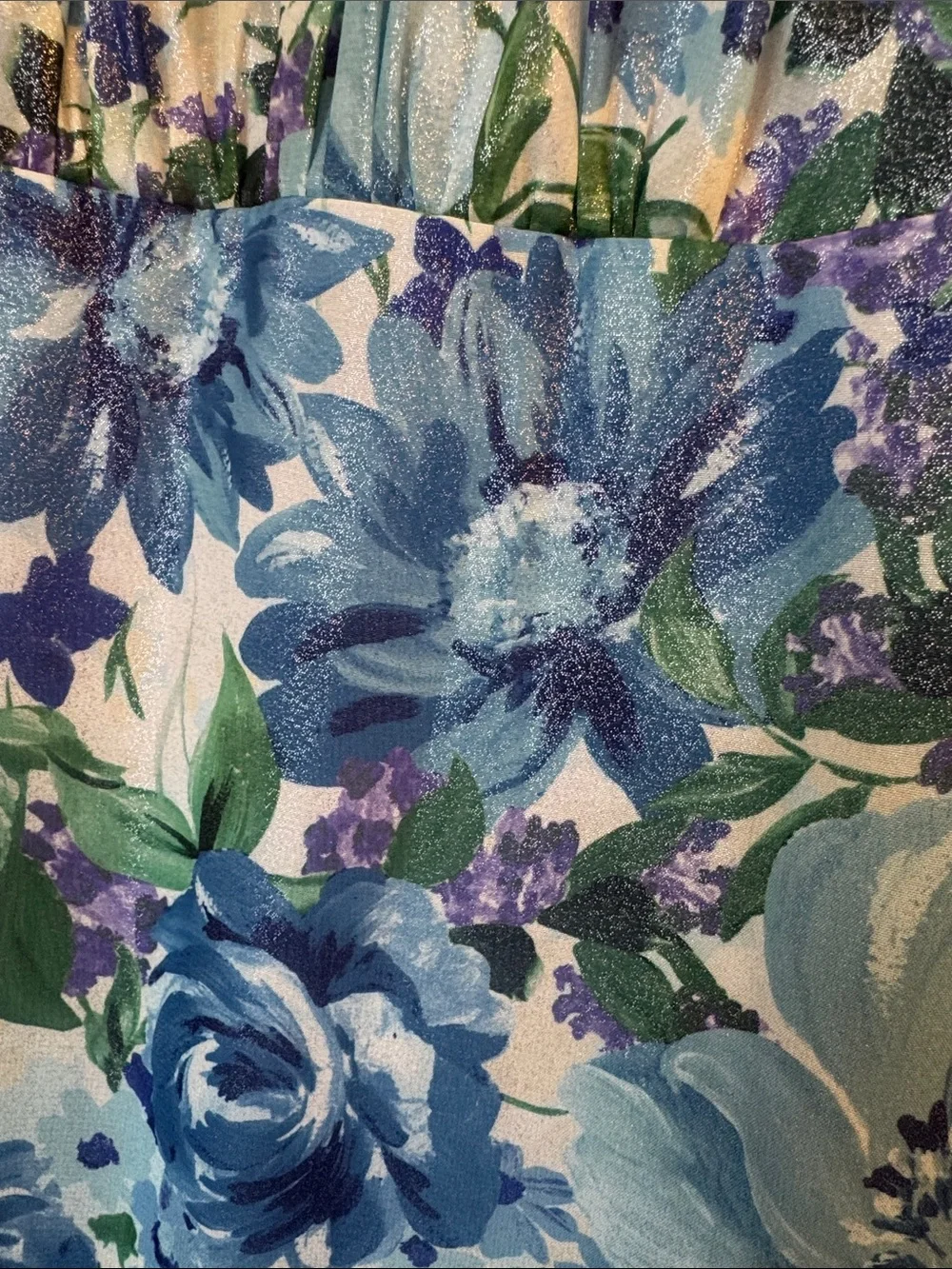 Adrianna Papell Blue & Aqua Floral Halter Tiered Maxi Dress